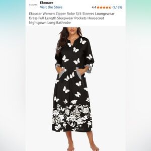 Comfy Black and White Butterfly House Dress 3XL